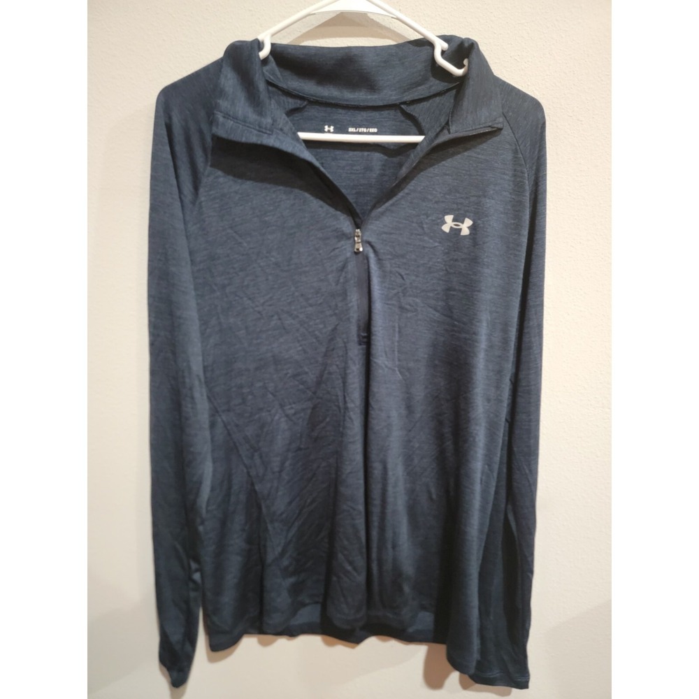 Under Armour HeatGear Men's 2XL Loose Fit Long Sleeve 1/2‎ Zip Pullover Dk Blue